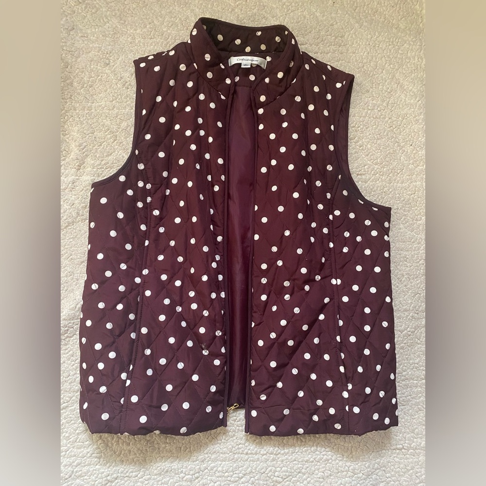 XL Maroon Polka Dot Vest